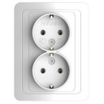 Розетка 2 м КЕРАМИКА  с/з с/у 16А 250В/POWERMAN Classic 2028/1151427